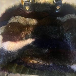 EUC Rare beautiful multicolored Betsey Johnson faux fur bag